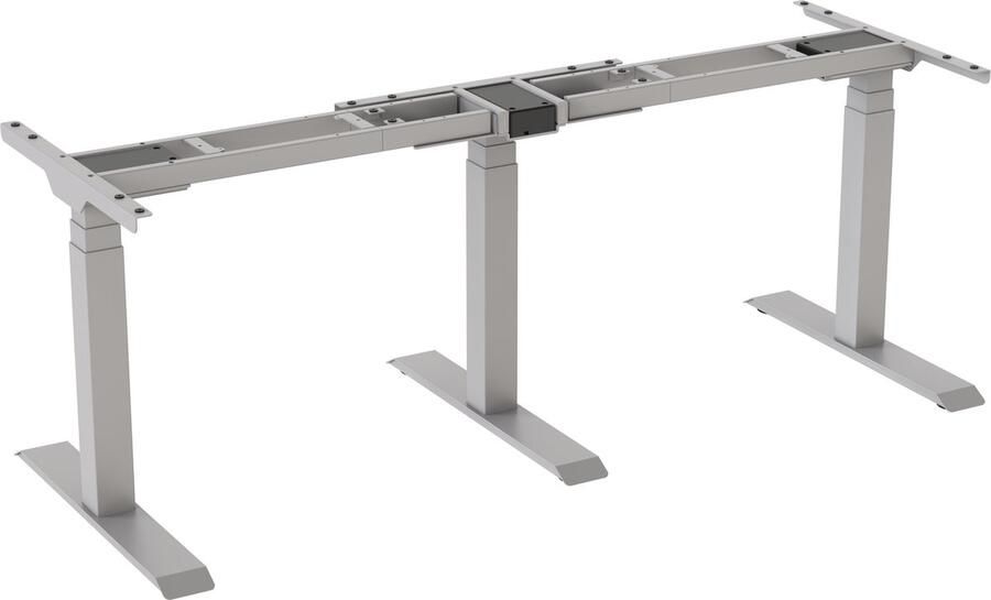 Worktrainer Updesk Meet Hoogte 58 123 cm Breedte 168 5 274 cm Corner Elektrische Zit-Sta Vergadertafel Hoekbureau Zilver frame