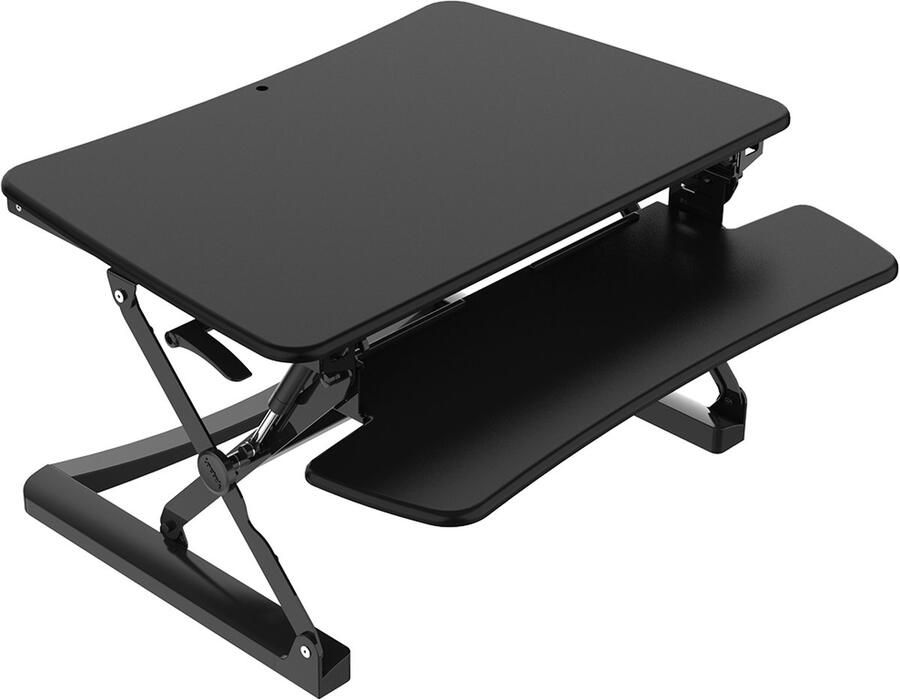 Worktrainer Updesk XL Monitor verhoger Bureau zit-sta verhoger Hoogte 15 50 cm Breedte 87 x 32 cm Dual Squeeze handgrepen In hoogte verstelbaar Zwart