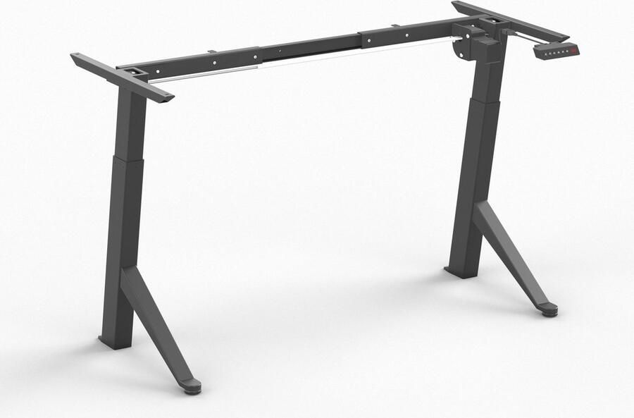 Worktrainer Y-Desk Zit sta bureau Elektrisch Frame Hoogte 70 cm 115 cm Breedte 110 cm 160 cm In hoogte verstelbaar Bureau Onderstel Zwart Memory display