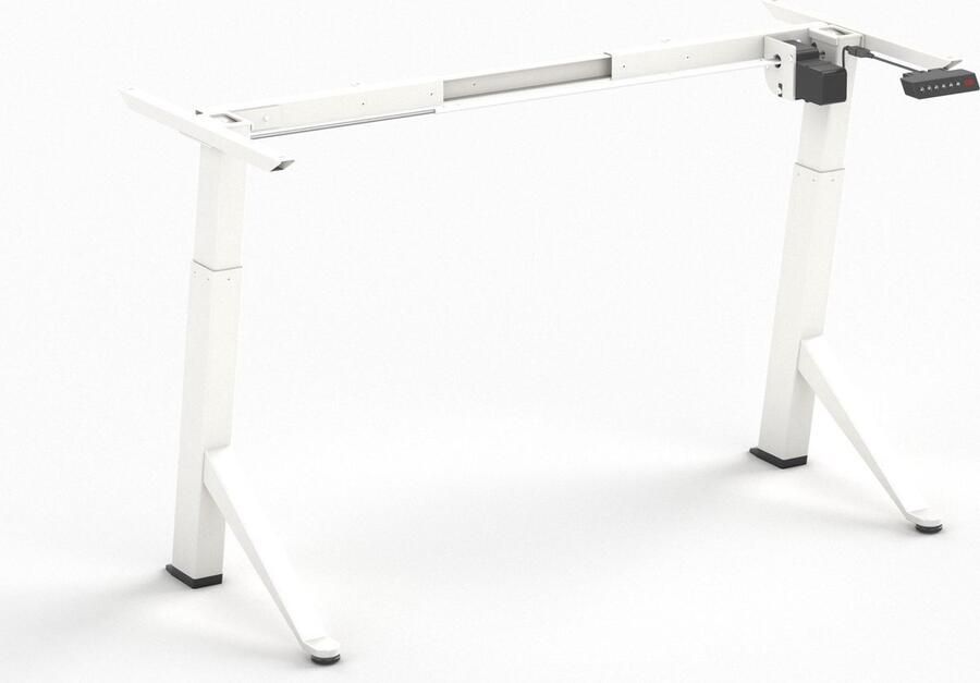 Worktrainer Y-Desk Zit sta bureau Elektrisch Frame Hoogte 70 cm 115 cm Breedte 110 cm 160 cm In hoogte verstelbaar Bureau Onderstel Wit Memory display