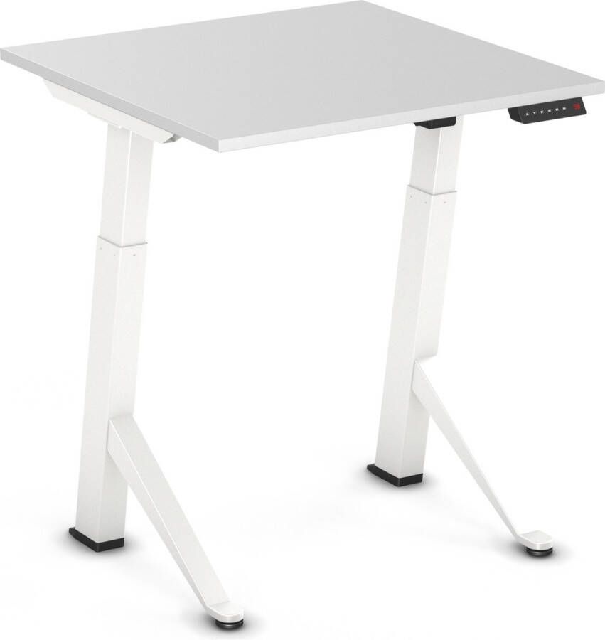 Worktrainer YDesk Klein zit sta bureau Elektrisch Memory display 80x80 cm Wit Licht grijs