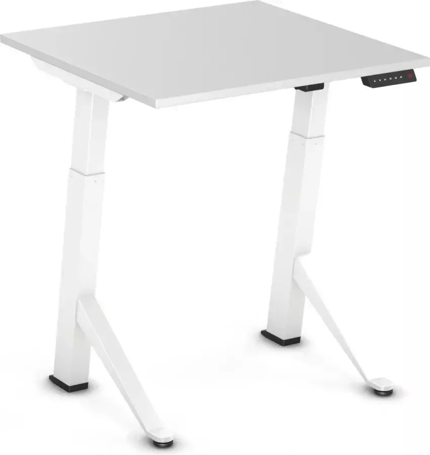 Worktrainer YDesk Klein zit sta bureau Elektrisch Memory display 80x80 cm Wit Licht grijs