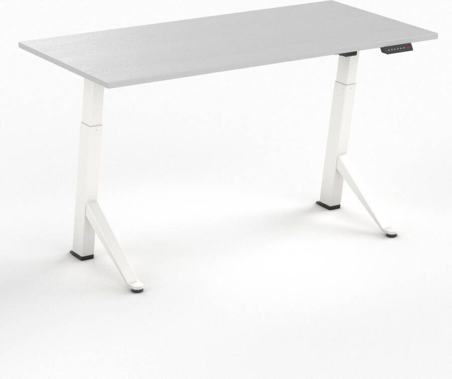 Worktrainer YDesk Zit sta bureau Elektrisch Memory display 120x80 cm Wit Lichtgrijs