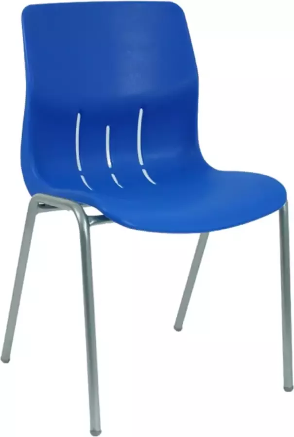 WorldPlaza Kantinestoel Patrick blauw met grijs onderstel. Stapelstoel kuipstoel vergaderstoel tuinstoel kantine stoel stapel stoel kantinestoelen stapelstoelen kuipstoelen arenastoel kerkstoel bistrostoel schoolstoel stapelbare stoel bezoekersstoel