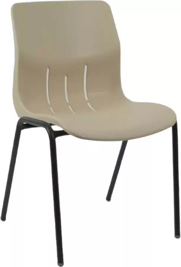 WorldPlaza Kantinestoel Patrick crème met zwart onderstel. Stapelstoel kuipstoel vergaderstoel tuinstoel kantine stoel stapel stoel kantinestoelen stapelstoelen kuipstoelen arenastoel kerkstoel bistrostoel schoolstoel stapelbare stoel bezoekersstoel
