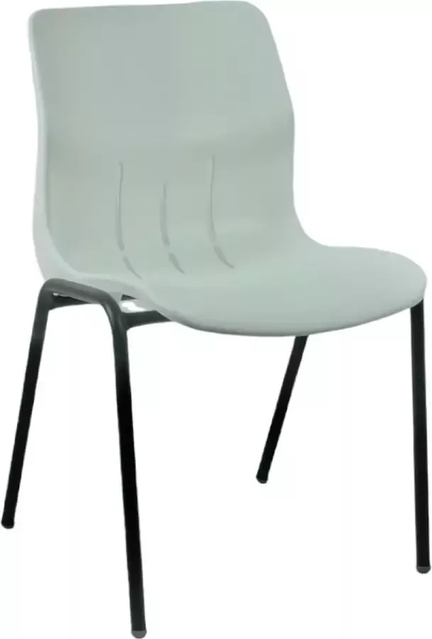 WorldPlaza Kantinestoel Patrick wit met zwart onderstel. Stapelstoel kuipstoel vergaderstoel tuinstoel kantine stoel stapel stoel kantinestoelen stapelstoelen kuipstoelen arenastoel kerkstoel bistrostoel schoolstoel stapelbare stoel bezoekersstoel