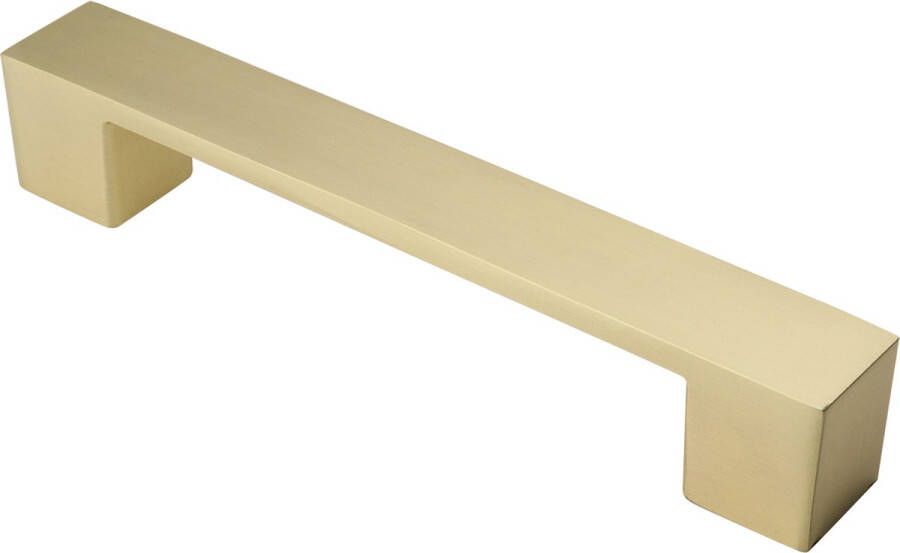 Wovar Lavuzo Handgreep Mat Goud Kubus Boorafstand 128 mm Per Stuk| Handgreep mat goud Kastgreep goud