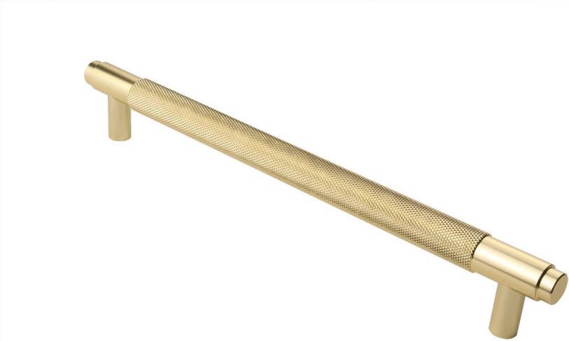 Wovar Lavuzo Handgreep Ribbel Satijn Goud 224 mm Boorafstand 192 mm Per Stuk Meubelgreep goud Gouden deurgreep