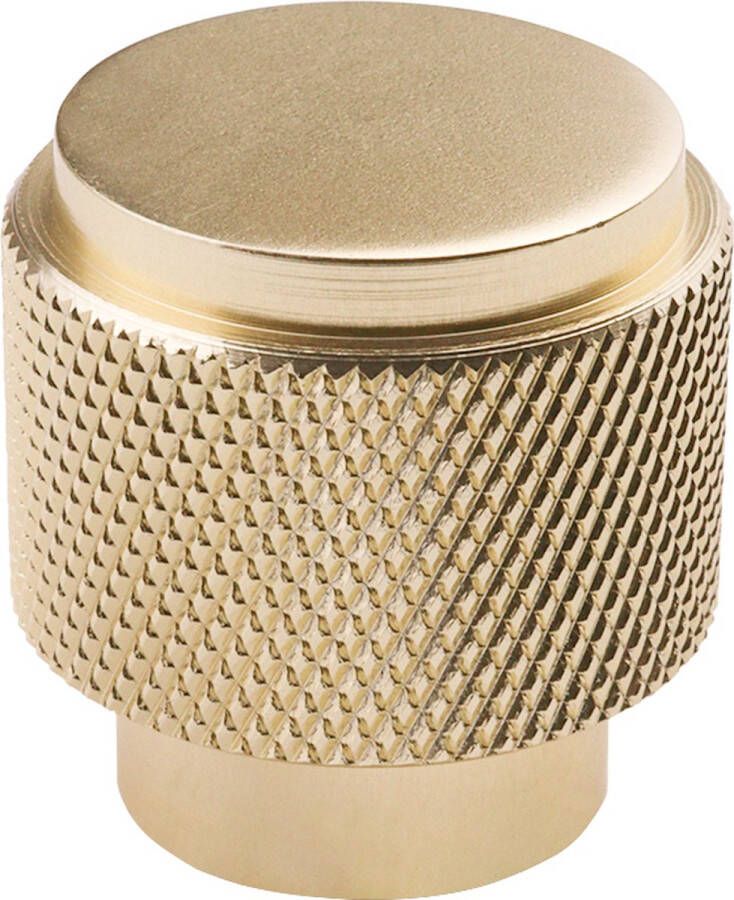 Wovar Lavuzo Kastknop Ribbel Satijn Goud 20x25 mm Per stuk Gouden kastknop Gouden meubelknop Luxe meubelknop Kastknop goud Kastknop goud Gouden kastknopje Gouden deurknop Gouden deurknopjes goud Kastknopjes kinderkamer