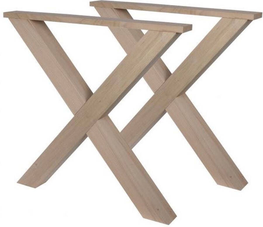 Wovar Tafelpoot Hout Beuken X|vorm 72 cm Per Set