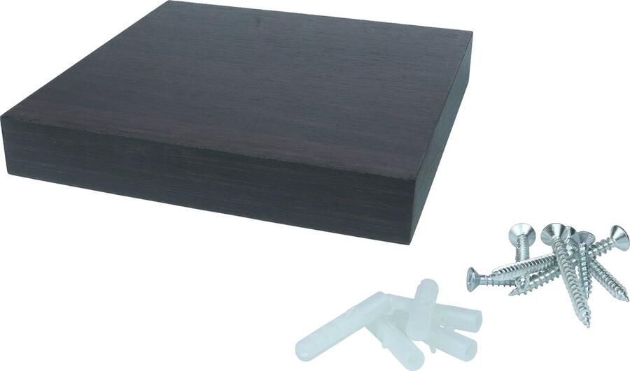 Wovar Zwevende Wandplank 24 x 24 cm Donkerbruin Per Stuk