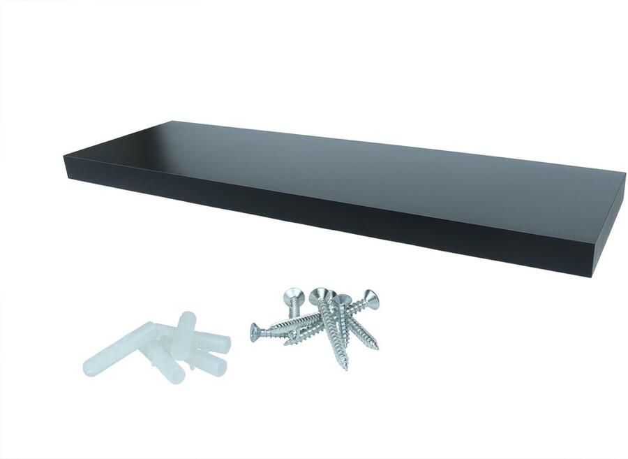 Wovar Zwevende Wandplank 60 x 24 cm Zwart Per Stuk
