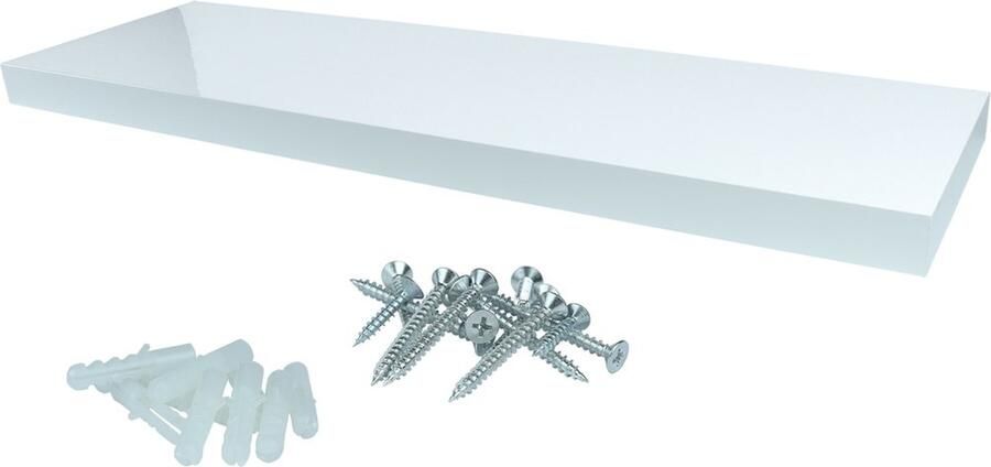 Wovar Zwevende Wandplank Wit Hoogglans 118 x 24 cm Per Stuk