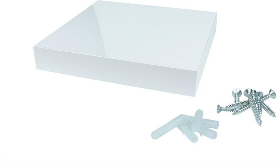 Wovar Zwevende Wandplank Wit Hoogglans 24 x 24 cm Per Stuk
