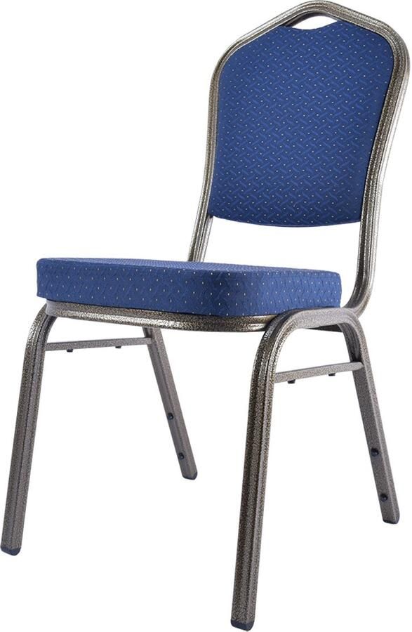 Wow Stackchairs Set van 4 stuks Stapelstoelen voor Horeca Stapelbare Horecastoelen – Comfortabel & Ruimtebesparend – In 8 Kleuren Beschikbaar Blauw A10
