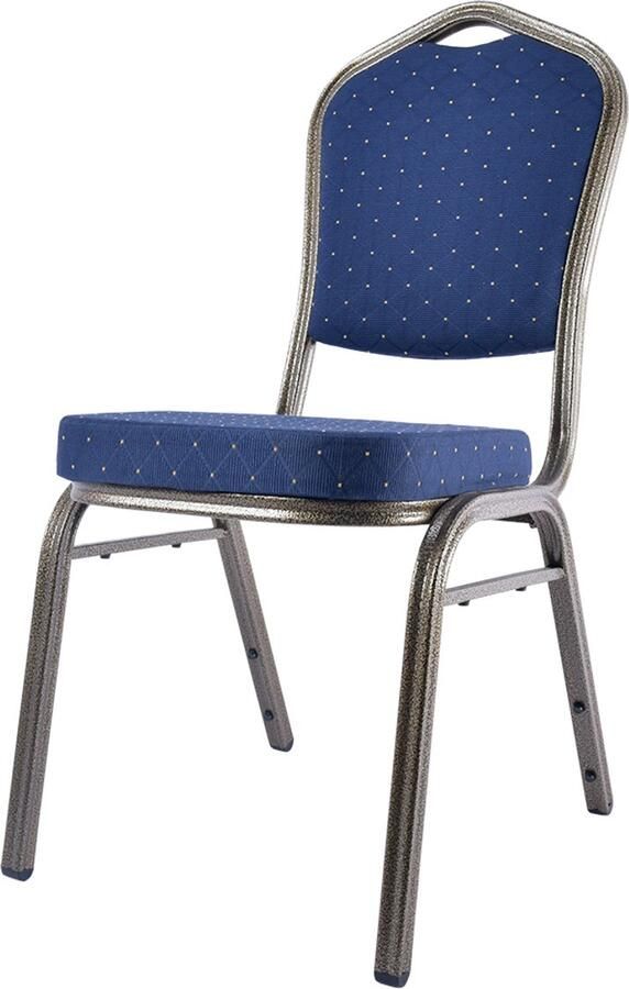 Wow Stackchairs Set van 4 stuks Stapelstoelen voor Horeca Stapelbare Horecastoelen – Comfortabel & Ruimtebesparend – In 8 Kleuren Beschikbaar Blauw A46