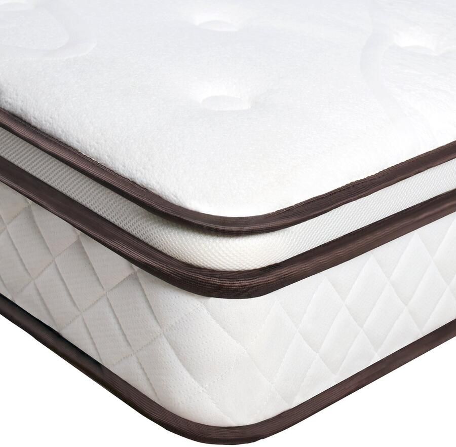 WOWTTRELAX Matras 140 x 190 Hoogte 24cm Hybride Matras met Pocketveren en Gel Traagschuim Omkeerbaar Matras met Twee Volledig Bruikbare Zijkanten