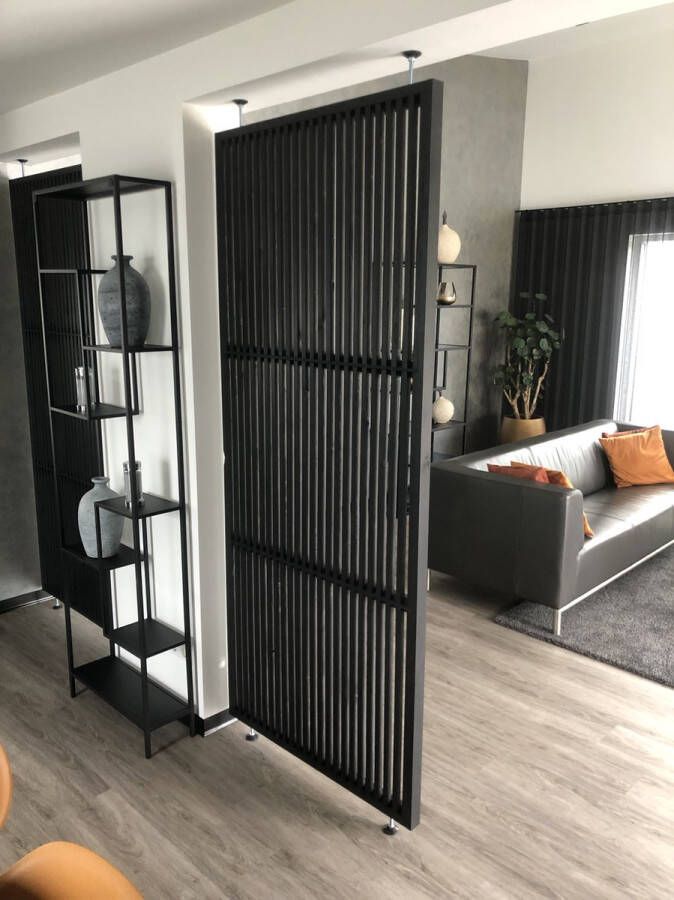 WP Wood Productions Room Divider Klassiek Scheidingswand Zwart 90 cm x 240 cm