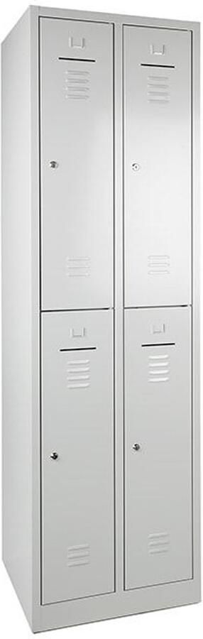 WRC 2 stuks Lockerkast 4 Grijs Grijs Hangsloten (2x2; 4-deurs)