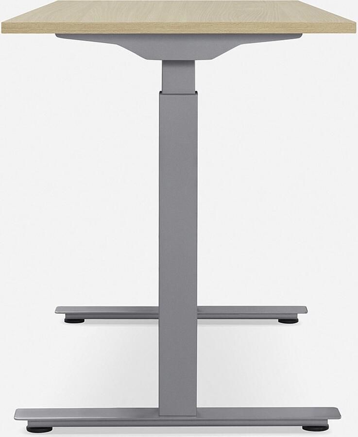 WRK21 SMART Metalen Zit Sta Bureau Elektrisch Verstelbaar in Hoogte met 2 Motoren en Anti Botsing – Gemaakt in Duitsland 100 x 60 cm Esdoorn Blad & Grijs Onderstel - Foto 2