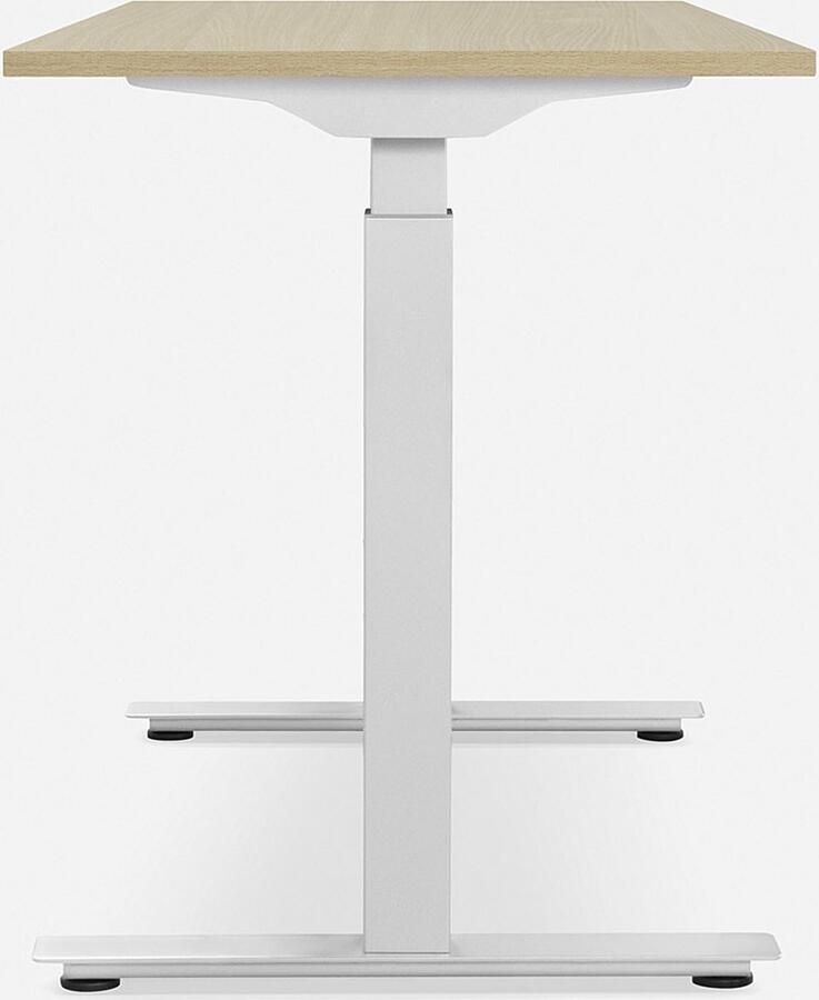WRK21 SMART Metalen Zit Sta Bureau Elektrisch Verstelbaar in Hoogte met 2 Motoren en Anti Botsing – Gemaakt in Duitsland 100 x 60 cm Esdoorn Blad & Wit Onderstel - Foto 2