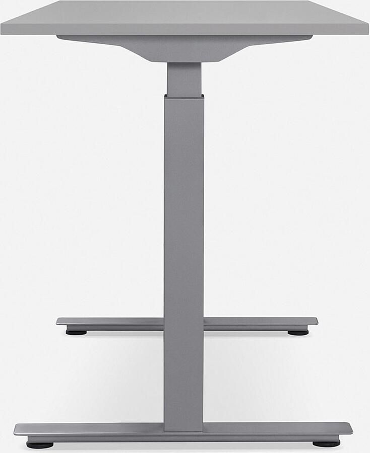 WRK21 SMART Metalen Zit Sta Bureau Elektrisch Verstelbaar in Hoogte met 2 Motoren en Anti Botsing – Gemaakt in Duitsland 100 x 60 cm Grijs Blad & Grijs Onderstel - Foto 2