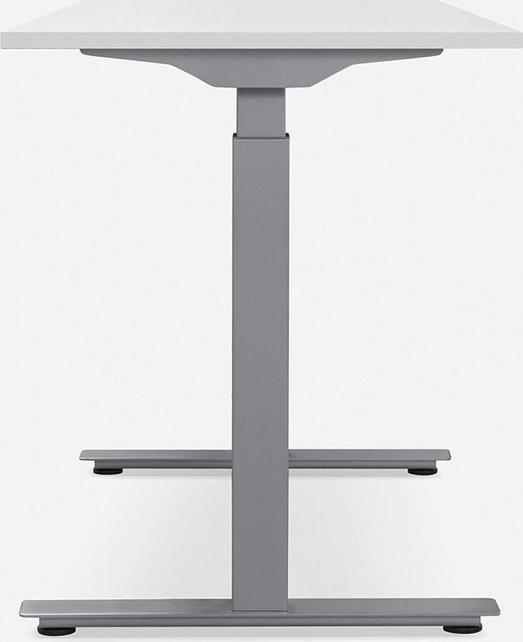 WRK21 SMART Metalen Zit Sta Bureau Elektrisch Verstelbaar in Hoogte met 2 Motoren en Anti Botsing – Gemaakt in Duitsland 100 x 60 cm Wit Blad & Grijs Onderstel - Foto 2