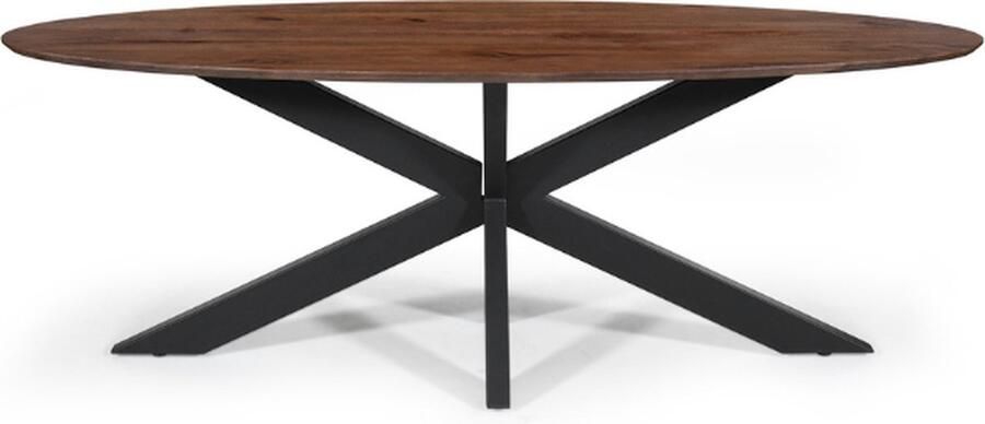 Rousseau Tafel 'Tommy' 220x100 cm Ovaal Spider-Poot Mango Hout Bruin - Foto 3