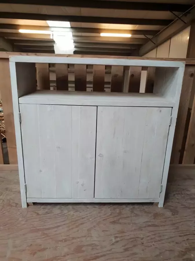 Www.meubelproductie.nl Dressoir Steigerhout Whitewash - Foto 2