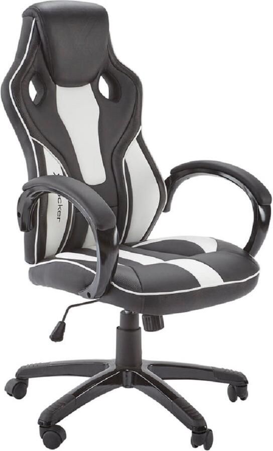 X Rocker X-Rocker Maverick Verstelbare Kantoor Gamestoel met Natuurlijke Lendensteun Zwart & Wit