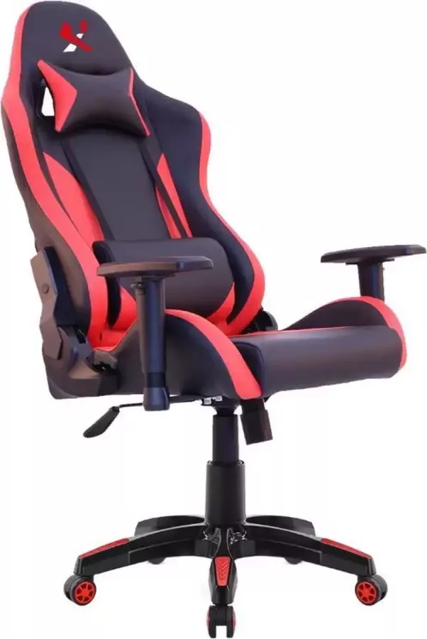 X2 Gamestoel Stealth rood en zwart bureaustoel ergonomisch Leer metaal en kunststof E-sports