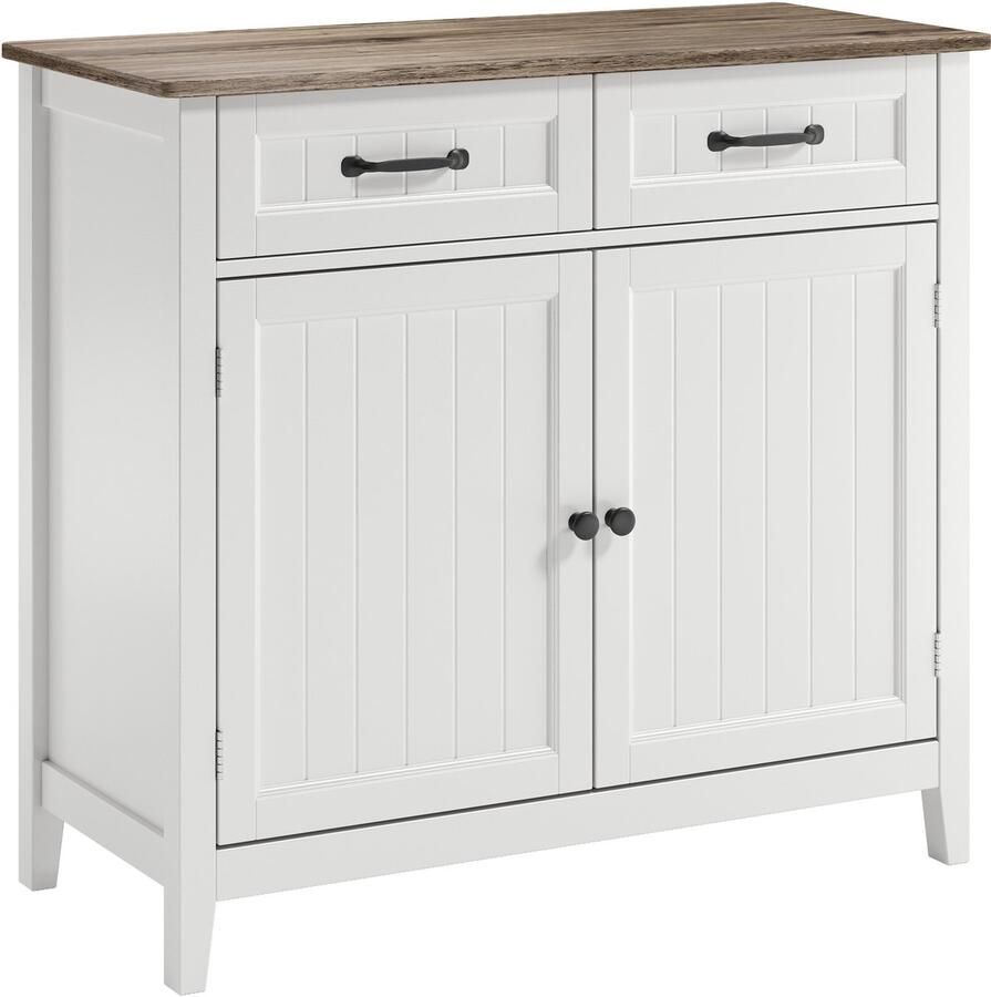 Xbro Keukenkast met 2 Laden en 2 Deuren – Buffetkast met Werkblad – Dressoir voor Keuken Woonkamer of Eetkamer – 90x40x81 cm – Grijs