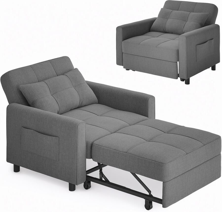 Xbro Slaapbank [Extra Groot] 3-in-1 Opvouwbare Slaapstoel met Verstelbare Rugleuning Ligstoel en Eenpersoonsbed voor Woonkamer Slaapkamer of Logeerkamer Maat XL