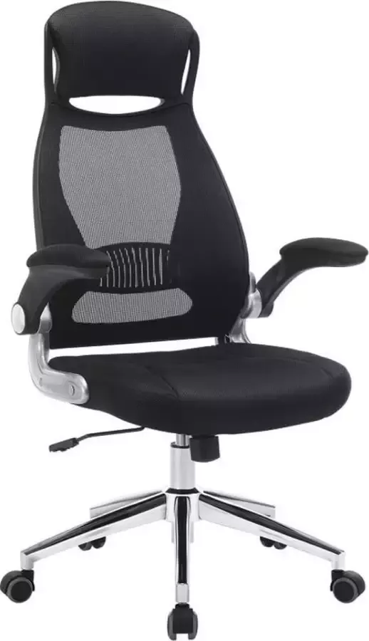 Workliving Bureaustoel voor volwassenen Bureaustoel ergonomisch Kantoor Mesh Zwart 117-126.5x64x55