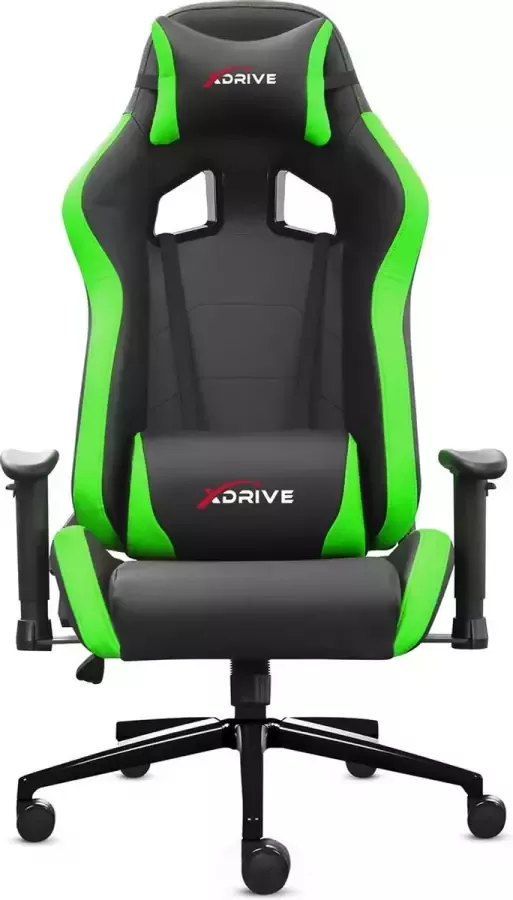 XDrive Super Professional Gaming Chair – Professioneel Gaming Stoel Gaming Stoel Bureaustoel 4D Armleuningen Fluwelen Foam Kussens Zwart Groen