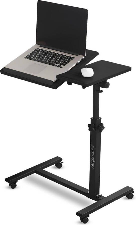 Xergonomic Laptoptafel Laptopstandaard Laptoptafel op wielen Hout Zwart