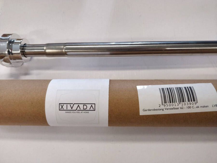 XIVADA Kledingroede zonder boren Verstelbaar 62 100 CM Garderobestang Kast Zwart