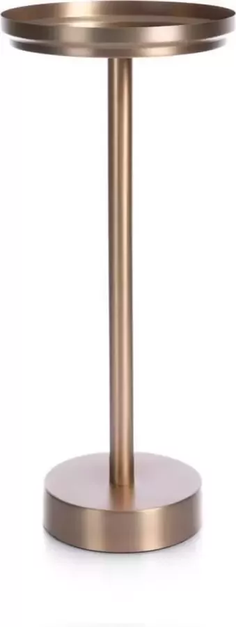 XLBoom RONDO dienbladtafel bijzettafel Soft Copper Koperkleurig RVS Ø28 x h64cm