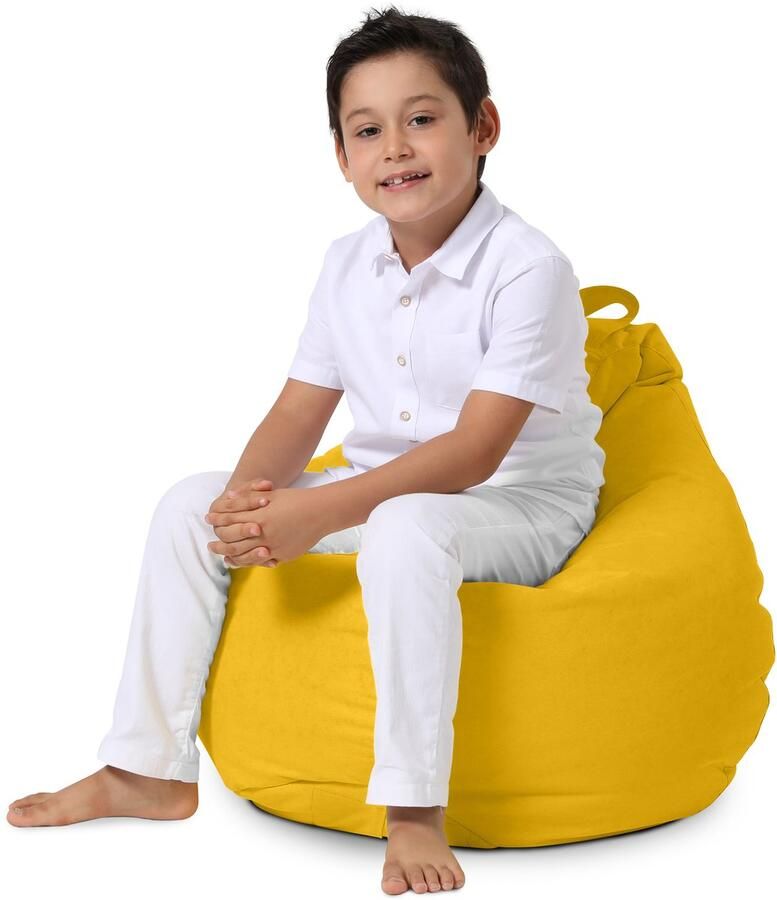 Xoft Living Kids Pear Zitzak Kinder Zitzakken Waterafstotend Geel Kinderzetel Zitzak Kind Speelkamer-Duurzaam Binnen & Buiten Zitzak