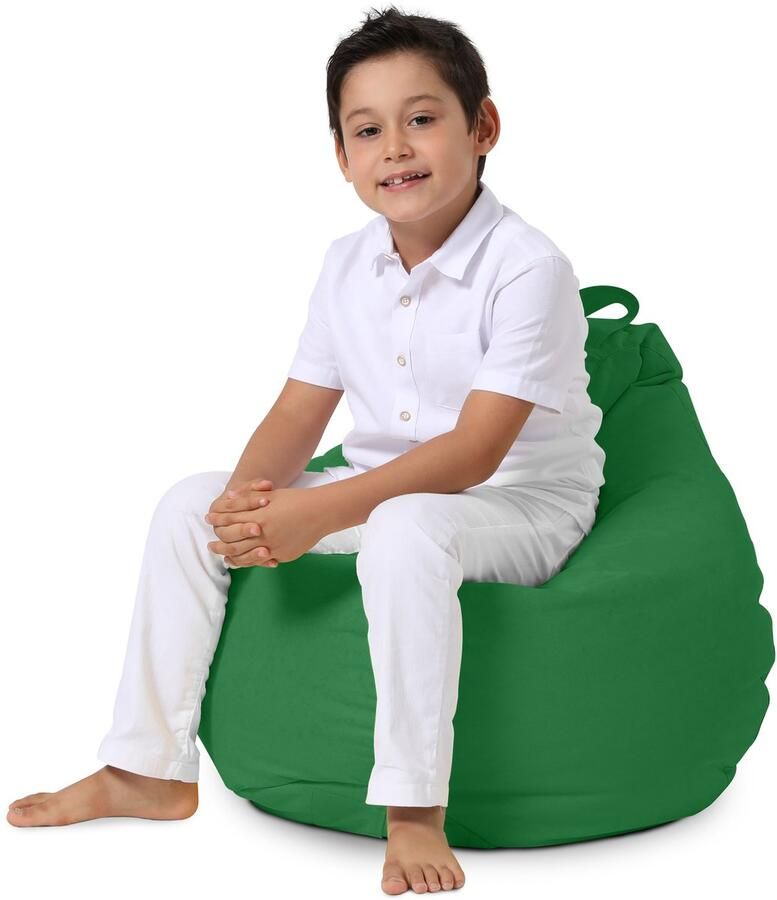 Xoft Living Kids Pear Zitzak Kinder Zitzakken Waterafstotend Groen Kinderzetel Zitzak Kind Speelkamer-Duurzaam Binnen & Buiten Zitzak