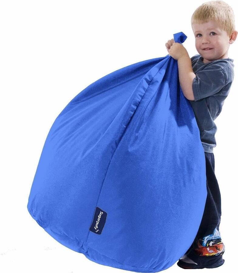 Xoft Living Kids Pear Zitzak Kinder Zitzakken Waterafstotend Blauw Kinderzetel Zitzak Kind Speelkamer-Duurzaam Binnen & Buiten Zitzak