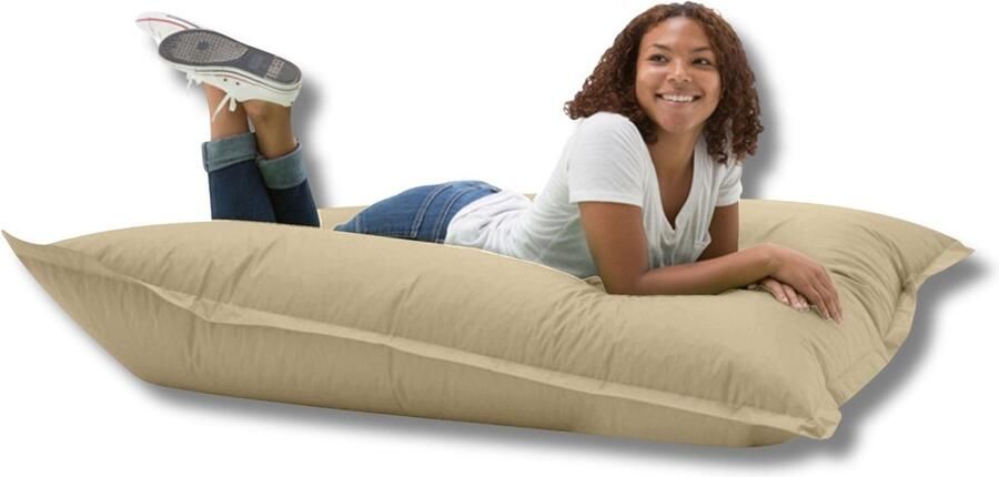 Grote Kussen Zitzak Zitkussen 100x150 Fatboy Volwassenen & Kinderen Binnenshuis Buitenshuis Beige