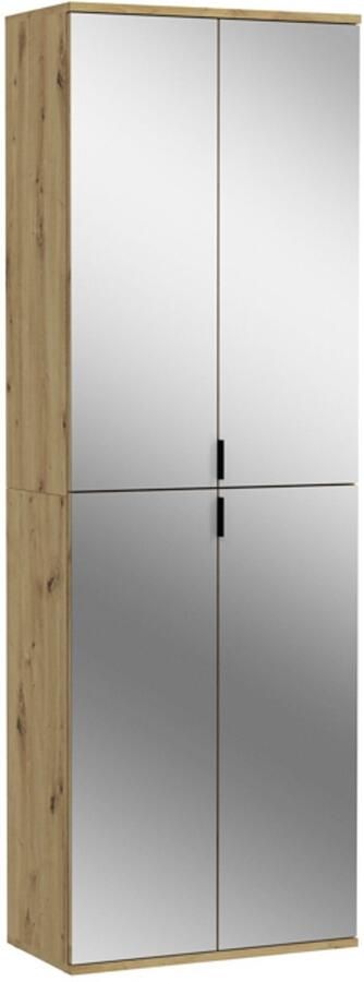 Hioshop ProjektX kledingkast 4 deuren spiegel