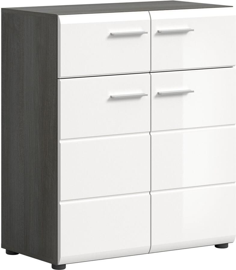 Hioshop Salsa schoenenkast 2 laden 2 deuren wit hoogglans