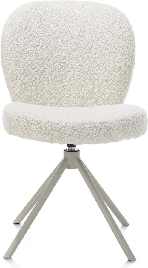 Xooon eetkamerstoel JAXON draaibaar frame boucléstof brioni ivoor