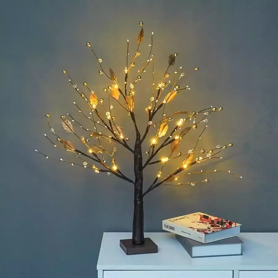 Xtraworks Kunstmatige goude fruitboom Lamp -kerstdecoratie leuk voor met kerstmis voor woonkamer en slaapkamer-LED lamp-Werkt Op Batterijen