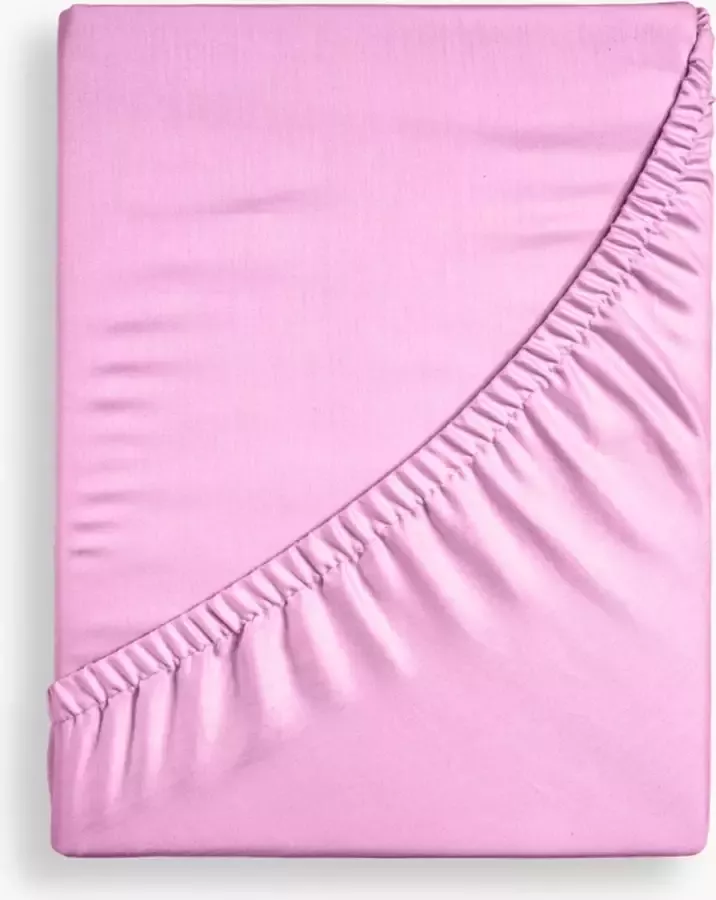Y-NOT Crispy Cotton Hoeslaken Matras 160x200 tot 25 cm matrasdikte 100% Katoen 180 draaddichtheid Roze