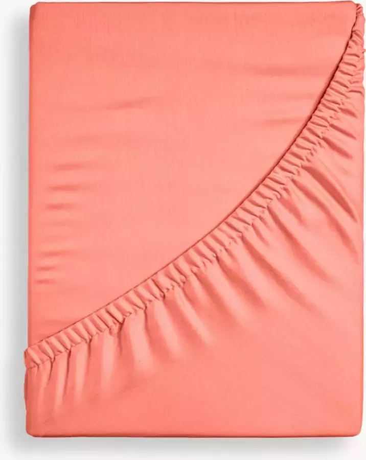 Y-NOT Crispy Cotton Hoeslaken Matras 160x200 tot 25 cm matrasdikte 100% Katoen 180 draaddichtheid Zalm