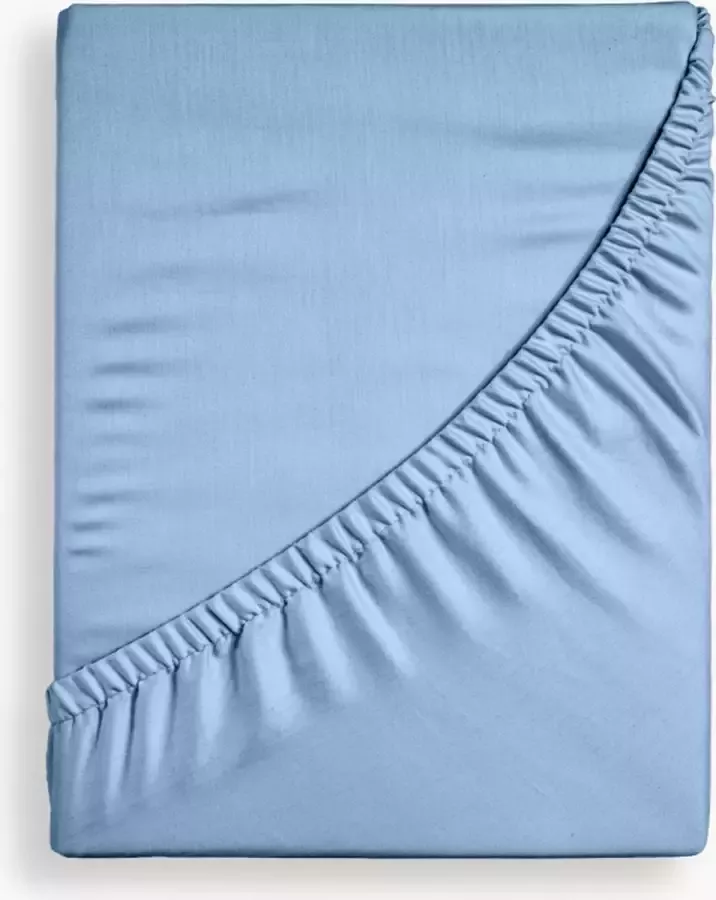 Y-not Y-NOT Crispy Cotton Hoeslaken Matras 180x200 tot 25 cm matrasdikte 100% Katoen 180 draaddichtheid Blauw - Foto 2