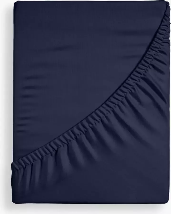Y-not Y-NOT Crispy Cotton Hoeslaken Matras 180x200 tot 25 cm matrasdikte 100% Katoen 180 draaddichtheid Navy - Foto 2